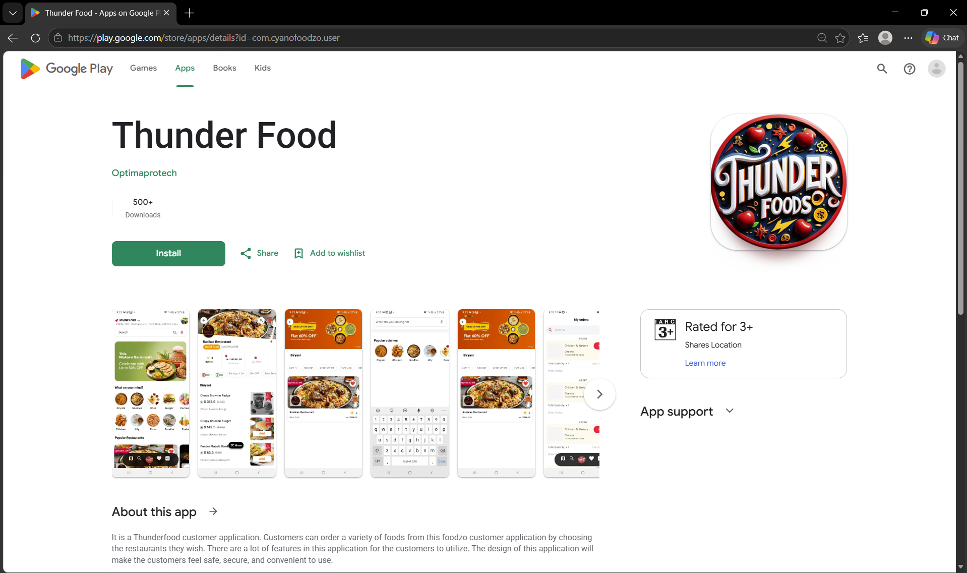 Thunder Food App